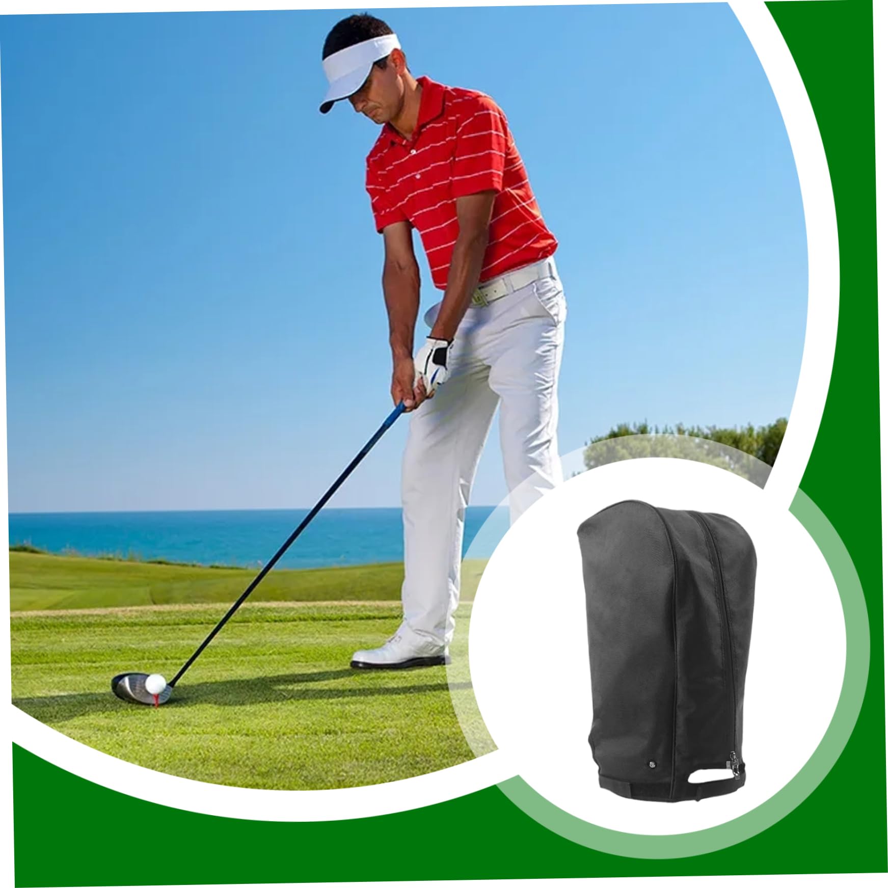 Funda Impermeable para Bolsa de Golf | Funda Impermeable para Bolsa de Golf, Capucha portátil con Cremallera y Capucha con Hebilla Fija para Hombres y Mujeres, Bolsas de Soporte Carrito de transpor