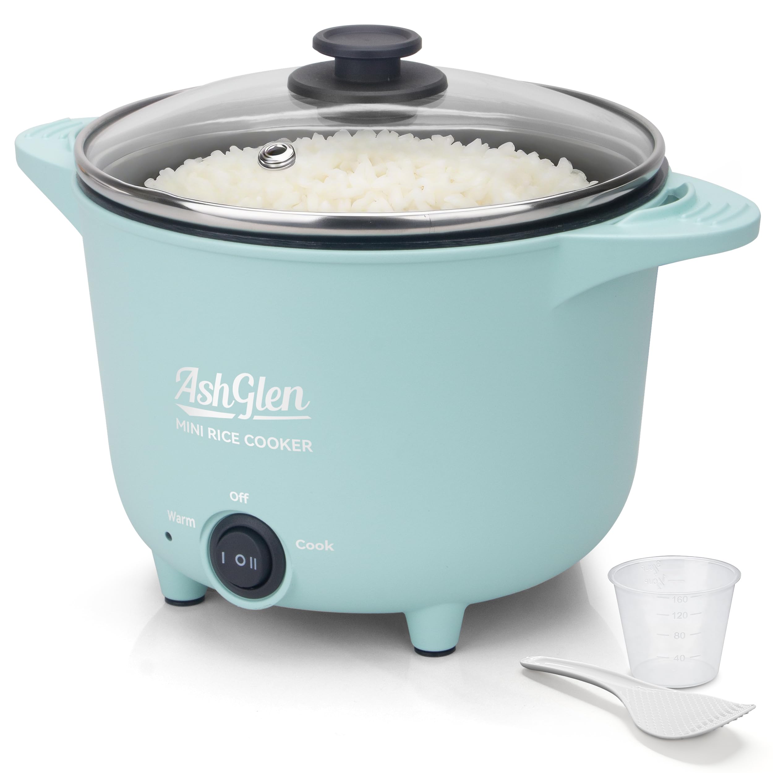 AshGlen Small Rice Cooker 2-Cup uncooked/ 4-Cup