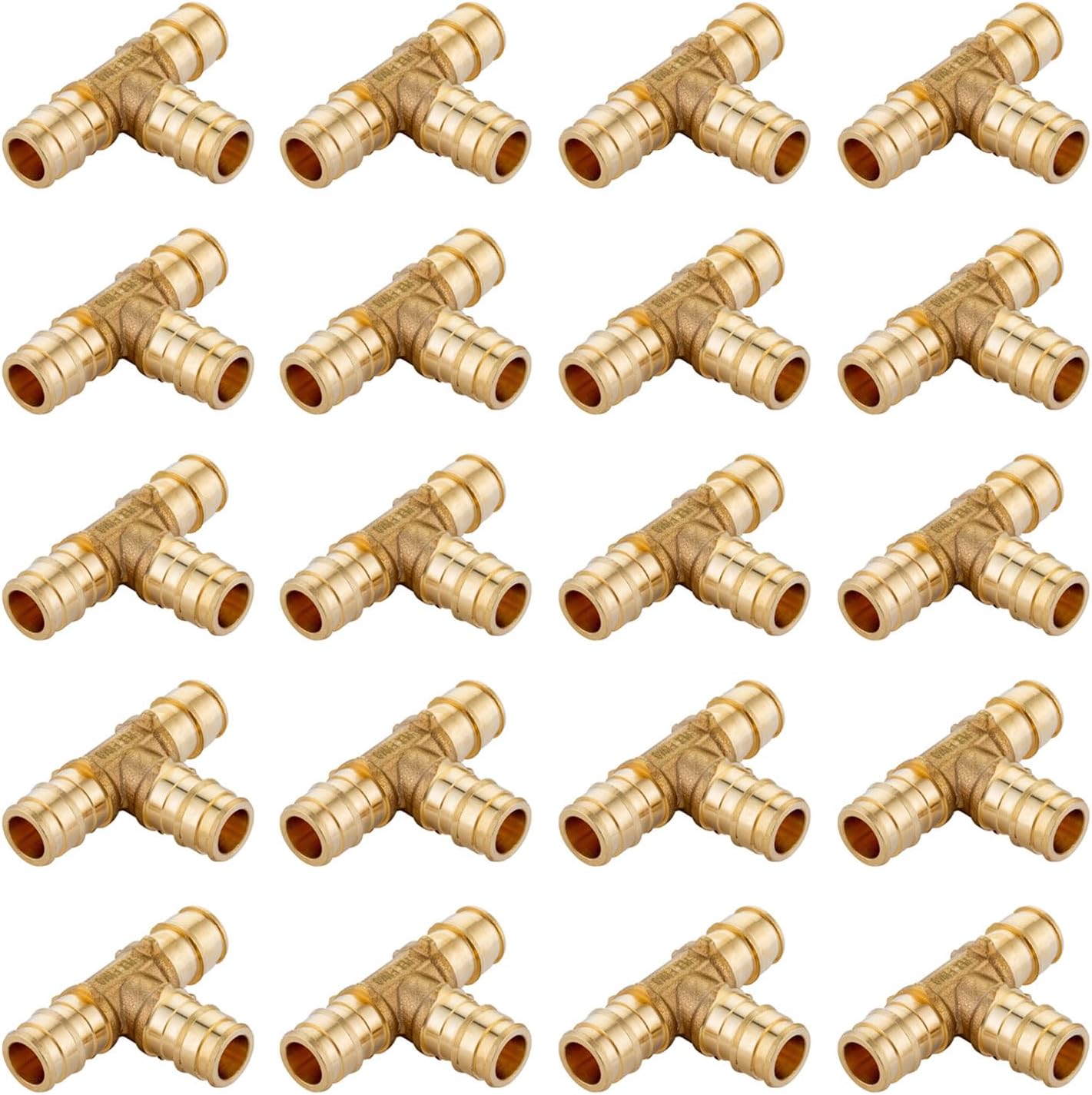 2-Pack EFIELD Pex A Expansion Full Flow Brass Fittings 1 inch x1 inch x1 inch Tee ONLY For Pex-A Expansion Connection,(PEX1960044)