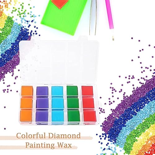 Miniatura 5 de Cera de pintura de diamante para kits de pintura de diamantes, 90 piezas de arcilla de pegamento de pintura de diamante que te ayudan a completar tu