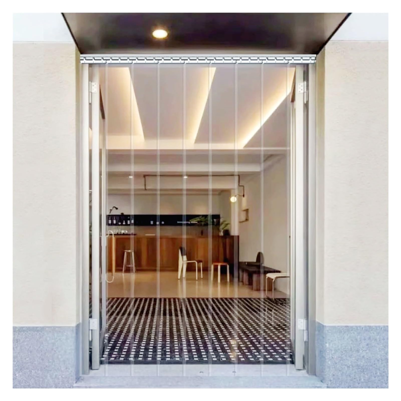 Bande en vinyle C pour porte d'entrée commerciale, rideau PVC imperméable 150x280 cm