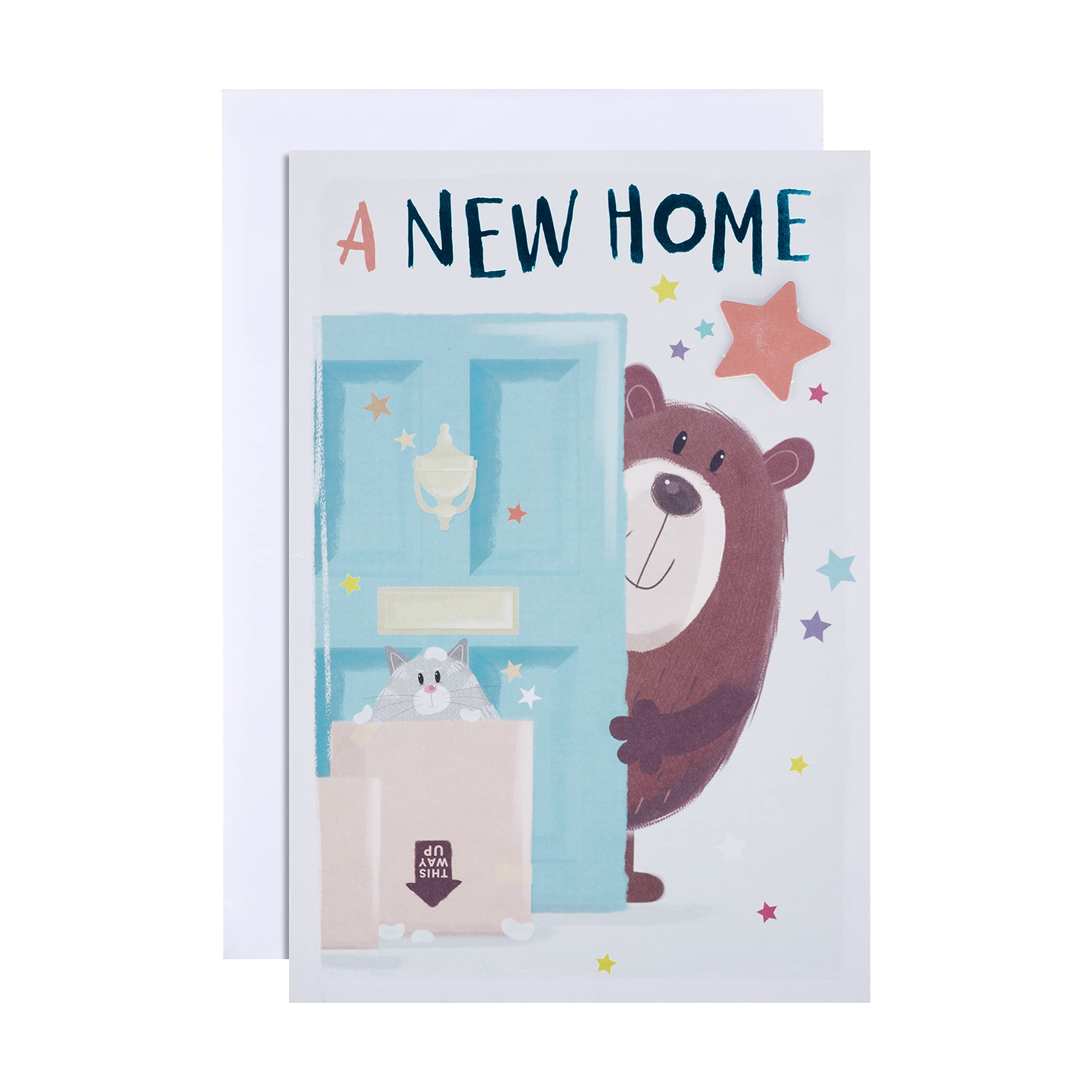 Hallmark New Home Card - All About Gus Cute Illustrated Design