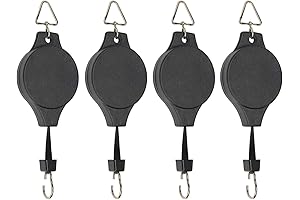 4 Pack Retractable Adjustable Hanging Plant Pulley Hooks