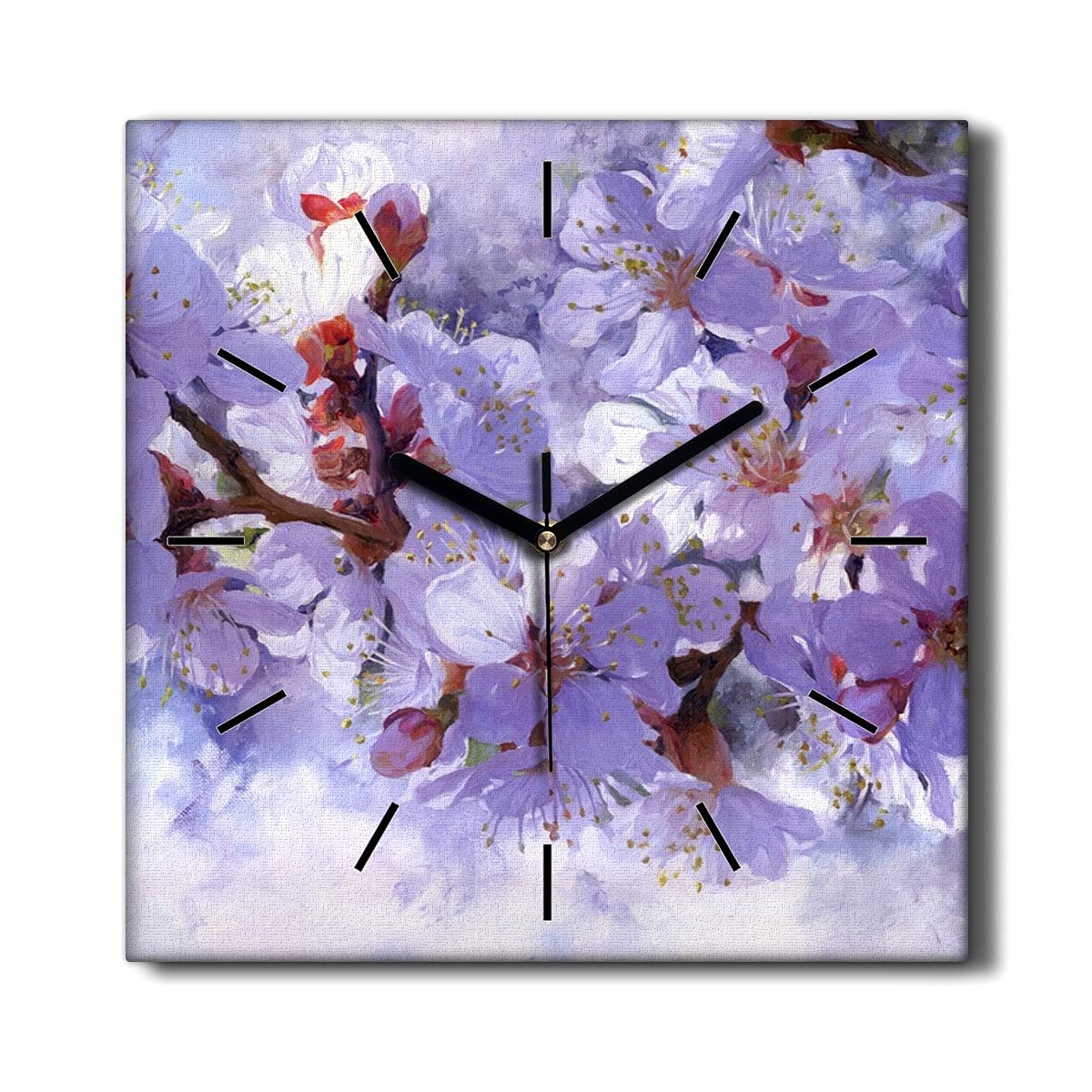 Horloge sur Toile sans tic-tac contre le Bruit Pendule Murale Fleurs