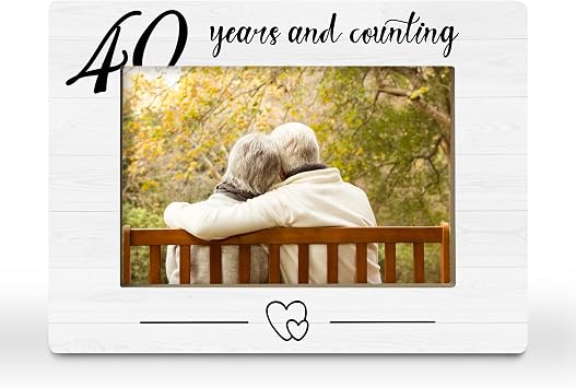 40th Anniversary Picture Frame, Gifts for Him, Wedding Gifts for Couple Women Boyfriend Girlfriend Husband Wife Photo Frame 4x6 Horizontal Photo for Tabletop Display