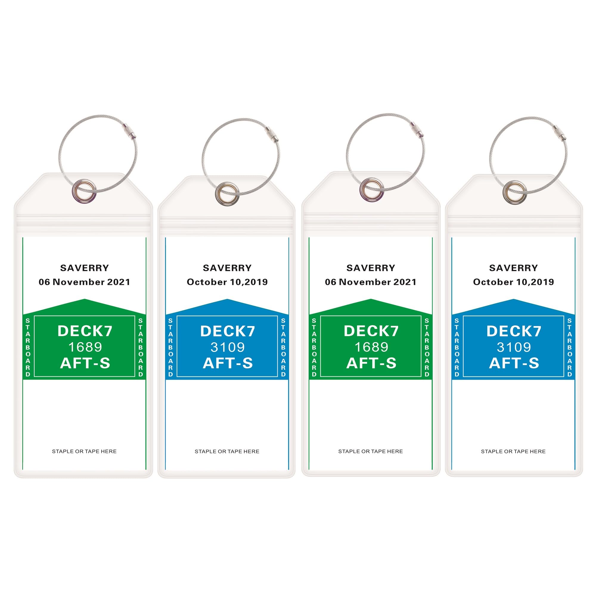 SAVERRY 4 Packs Cruise Luggage Tags Clear Wide Luggage Tag Holders for Carnival NCL Princess & MSC Cruise Lines Cruise Ships Travel Essentials