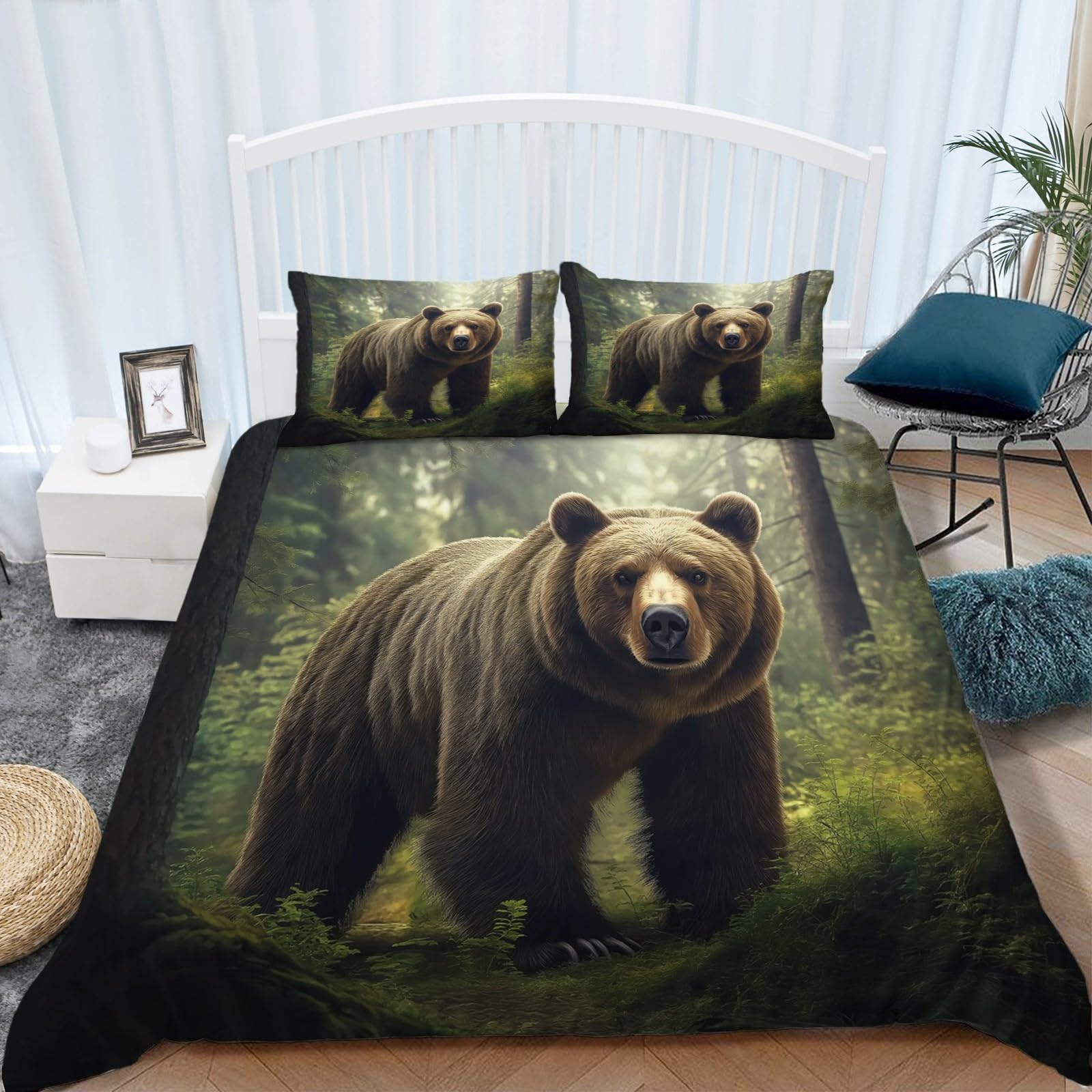 Generisch Komplet pościeli z mikrofibry, 220 x 240 cm, z zamkiem błyskawicznym i 2 poszewkami na poduszkę 80 x 80 cm, puszysta, miękka, ciepła poszwa na kołdrę