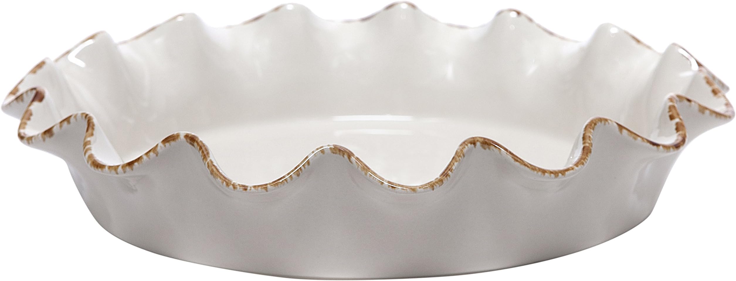 Classic Wavy Pie Plate, 10-Inch, Cream