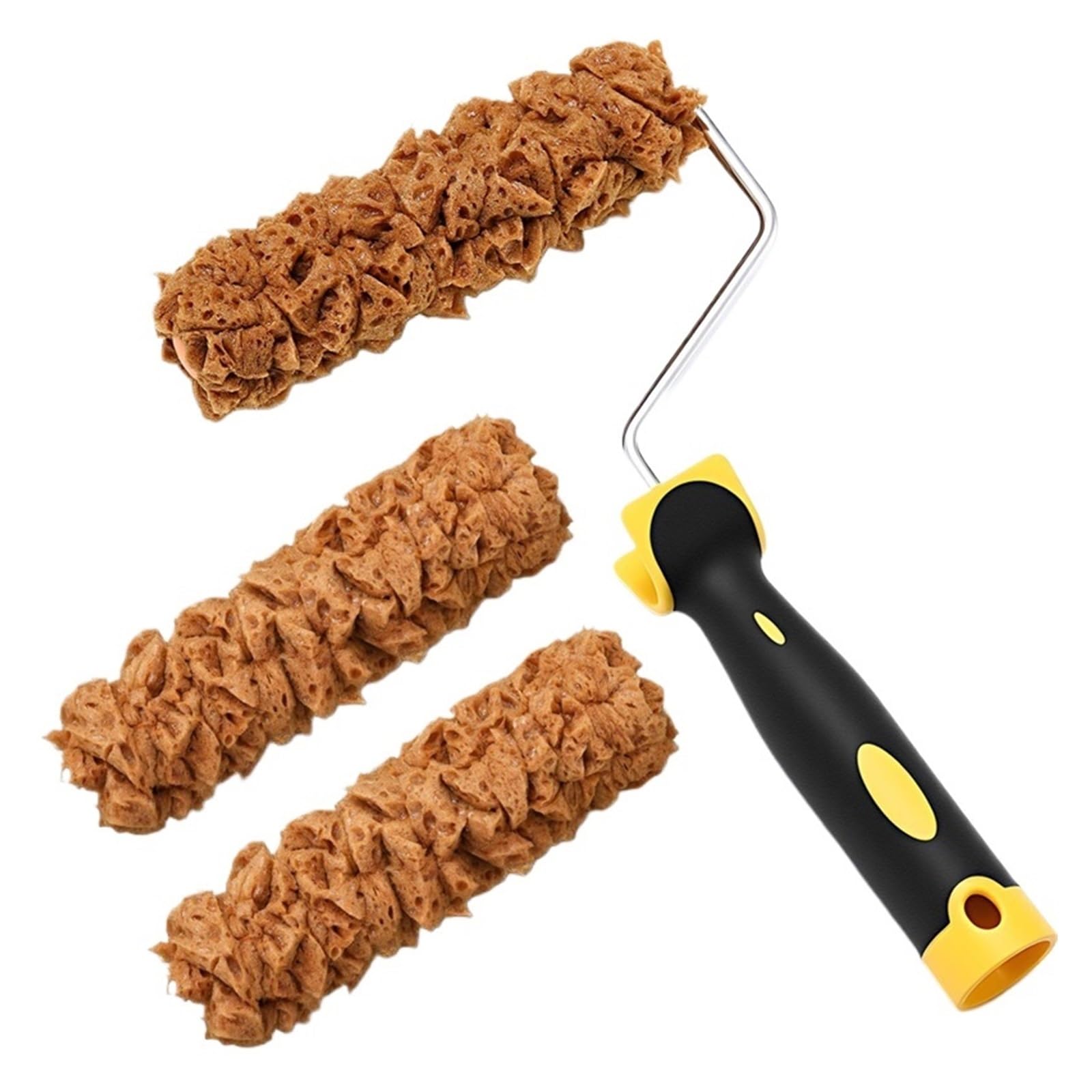 3 Pcs Sponge Brushes With, Paint Roller Kit 6 Inch Texture Pattern Brush Tool With Frame