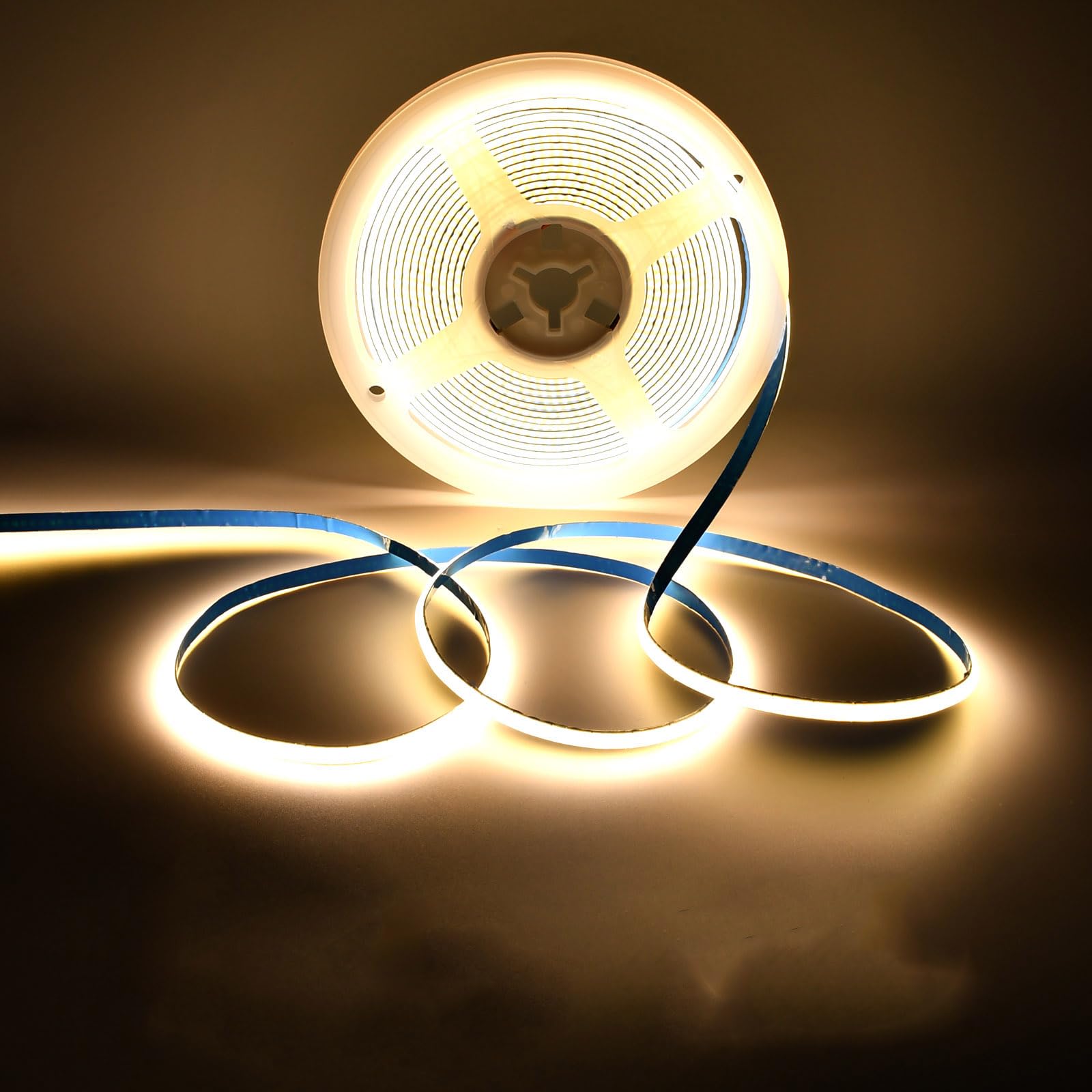 SUBOSI 5M Dimmbar COB LED Streifen DC12V 3000K 400LEDs/M 10W/M LED Strip,Band Lichtleiste Dimmbar Verformbar LED Licht Band für Schlafzimmer Küche Home Dekoration,Keine Stromversorgung