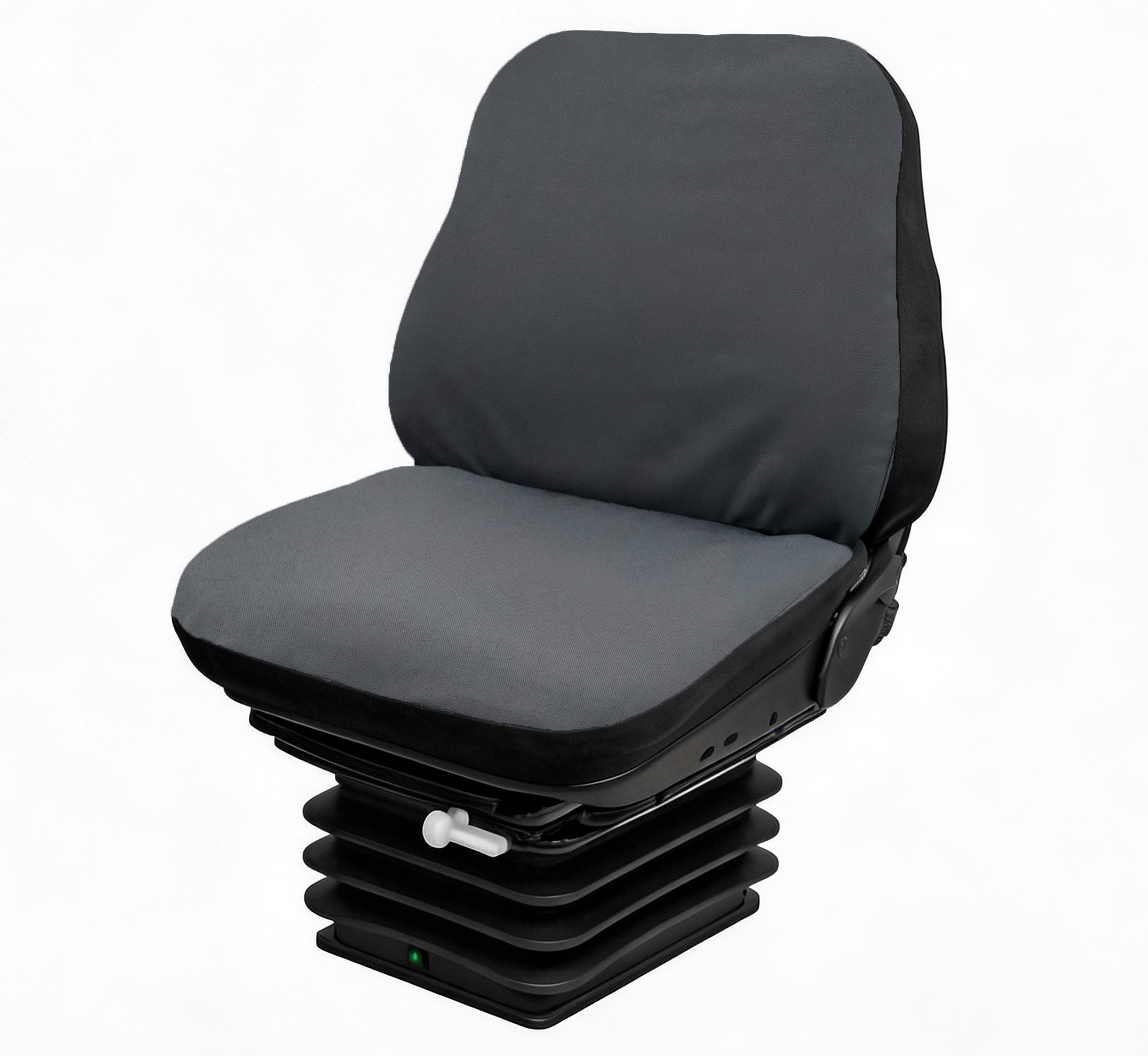 Auto Accessori Lupex - LS32 Housse de siège tracteur universelle - Assise et dossier en PU matelassée, coutures renforcées, protection et confort pour sièges agricoles (tissu gris) - 1