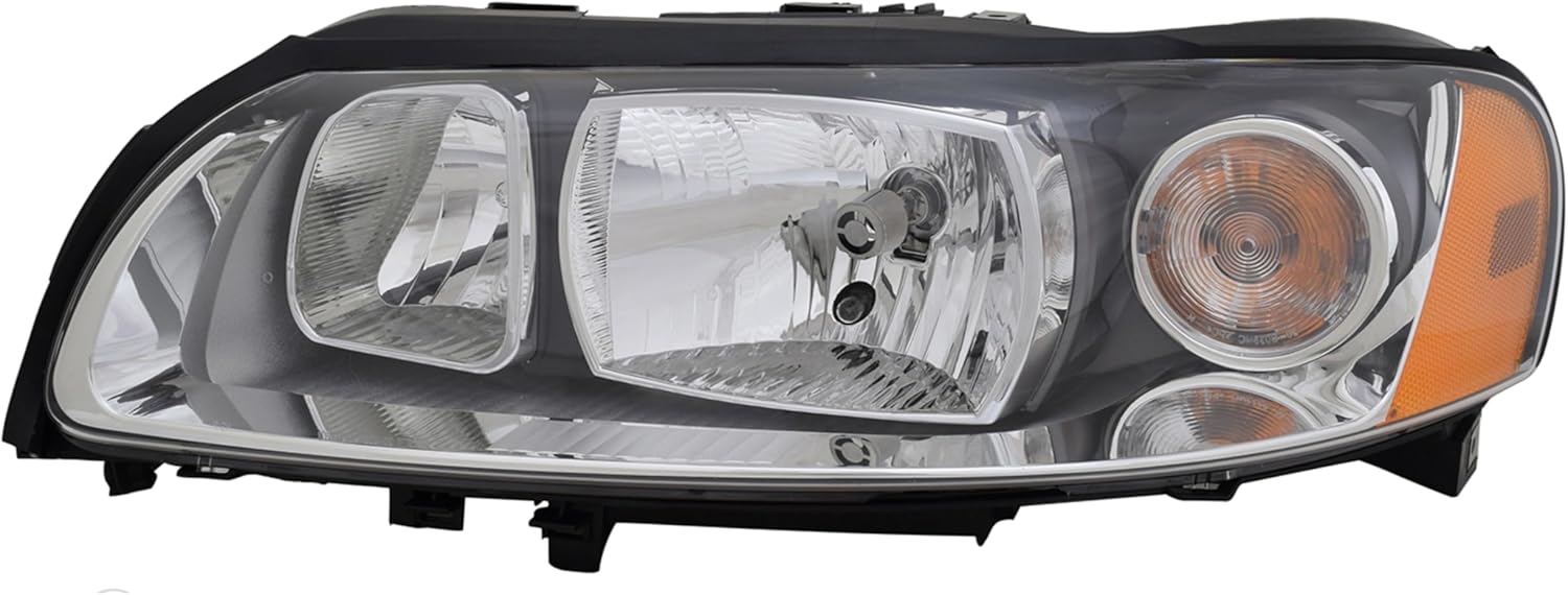 ALLIGATOR AUTO LIGHTS Replacement for Volvo V70 2005 2006 2007 XC70 2005 2006 2007, CAPA Certified Headlight Assembly, w/Bulbs, Halogen Headlamp, Halogen Type, Right & Left Side Pair