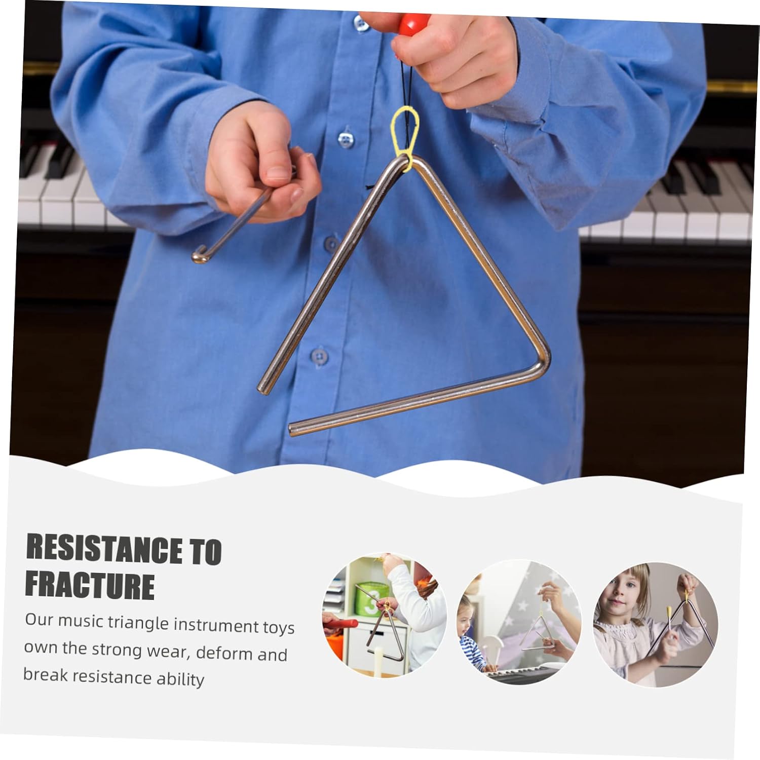 Toddmomy 5sets Boy Girl's Triangle Iron Instruments Percussion Instrument for Boys and Girls