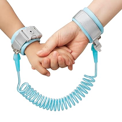 PandaEar Anti Lost Wrist Link, Toddler Harness Walking Leash Safety Child Wristband Leashes for Babies Kids (Blue)