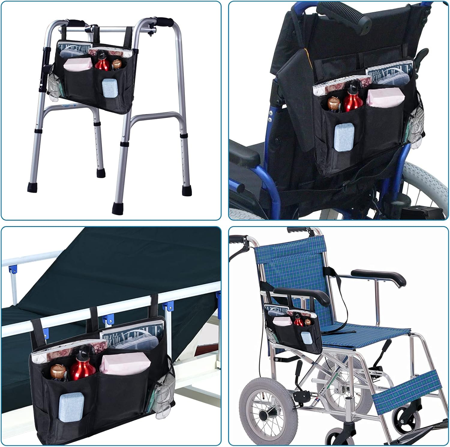 HEINSY Wheelchair Bag-Mobility Aid Package-Great for Electric Wheelchairs, Electric Scooter, Walker Accessories, Lightweight Nurse Bag and Organizer for Medical Chairs : Health & Household