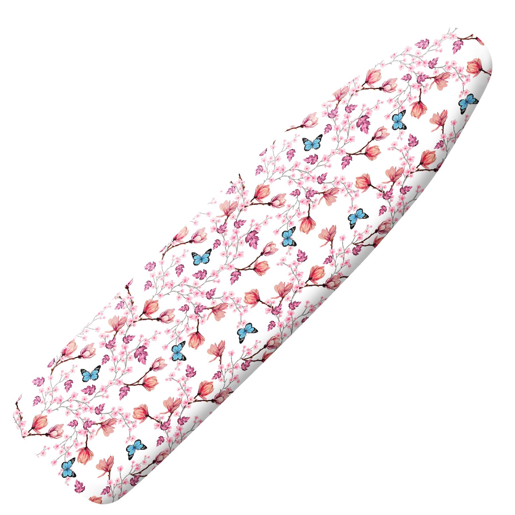 Extra Thick Ironing Board Cover and Pad, 15x54 Ironing Board Cover, Resist Scorching and Staining,Elastic Edges,Floral Butterfly Spring Pink