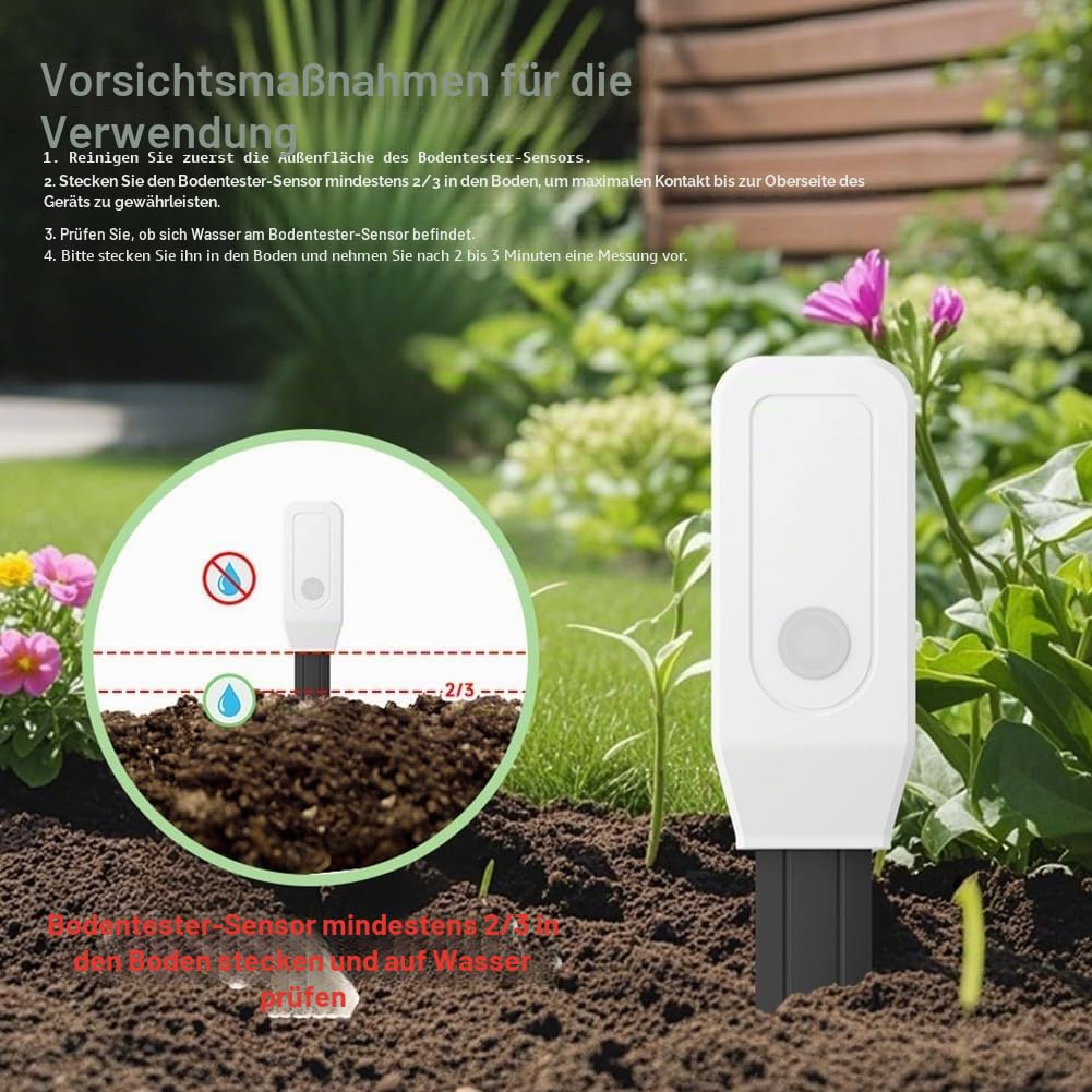 Bodenfeuchtigkeitssensor, WLAN-Hygrometer, Feuchtigkeitssensor, Fernüberwachung von Mobiltelefonen, für Hof, Bauernhof, Garten, Rasenpflanzen, Innen- und Außenbereich, 18 x 3,5 x 2,4 cm (WLAN)