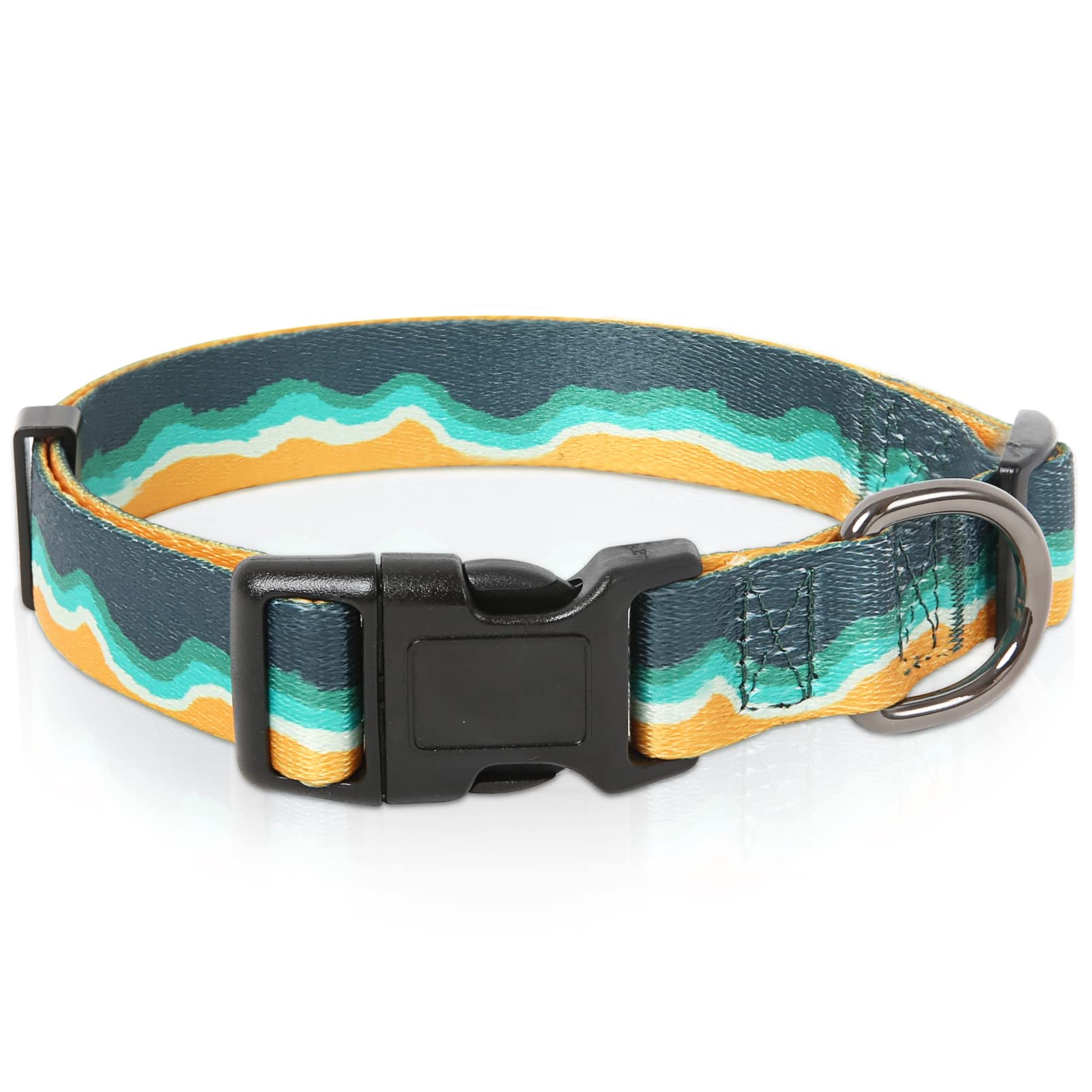 Hundehalsband Bunt & Verstellbar – Weiches Polyester, Mit D-Ring, Größe L