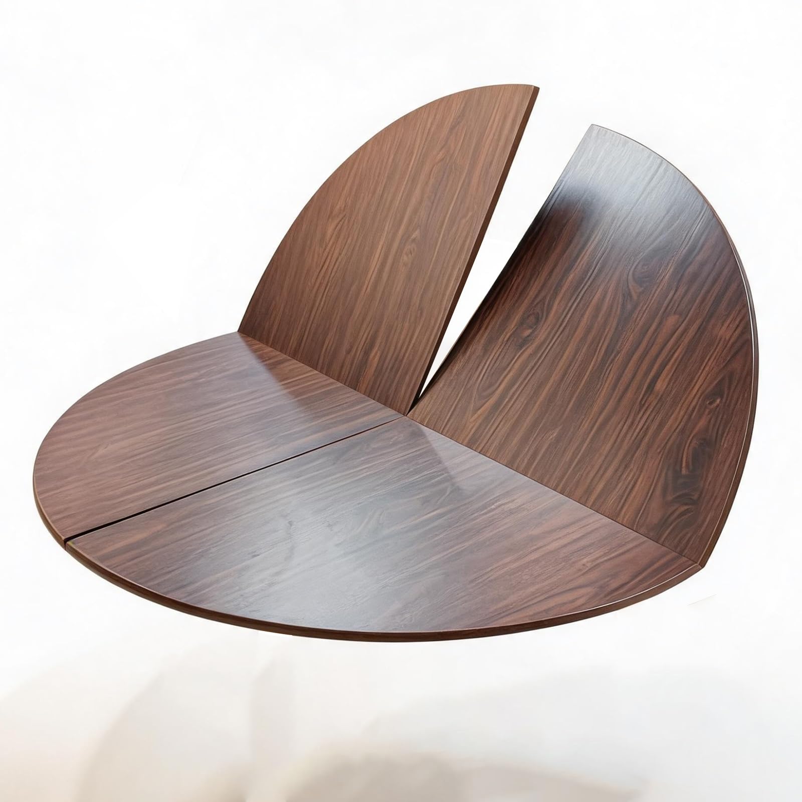 Plateau de Table Ronde Pliable Remplacement Extension de Table Bois | Remplacement de Plateau Pliable Extensible pour Table à Manger, Extenseur de Table Plusieurs(Walnut,130cm/51.1in)