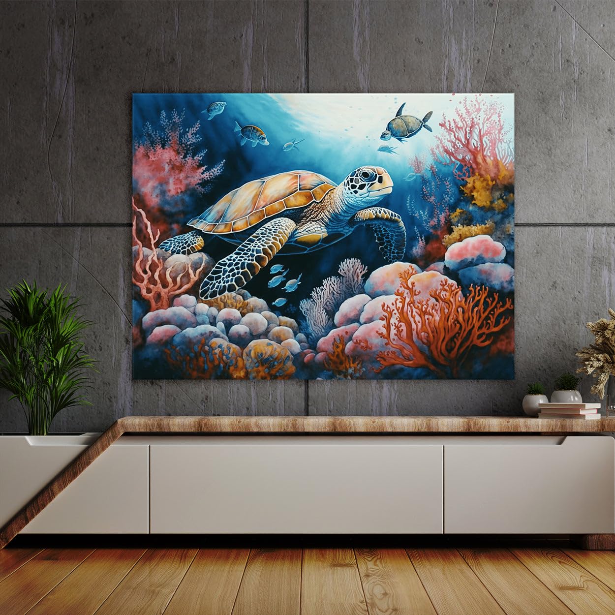 レア/SKOLOCT/CANVAS/ART/3 Amazon.com: Sense Canvas Turtle Realistic Sea 3 Canvas Art - Home
