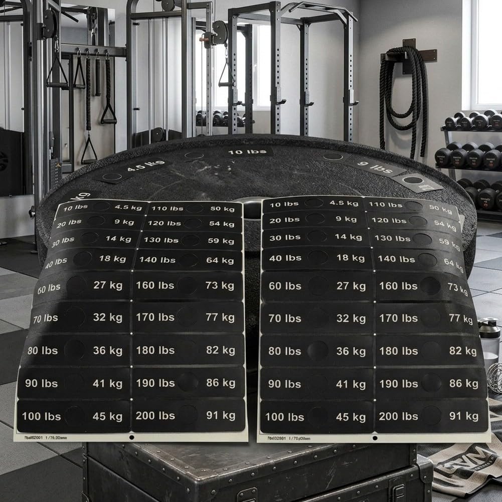 Etiquetas Peso Gimnasio 4.5-91kg Adhesivas Plástico(12 * 2 * 0.1cm)
