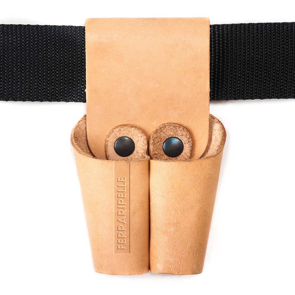 Porta Metro In Vera Pelle - Fatto A Mano In Italia, Colore Nero, Rivetti Cromati - Foto 4