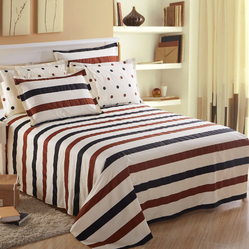 Drap plat coton sergé 200x230cm anti-transpiration pour literie deux personnes