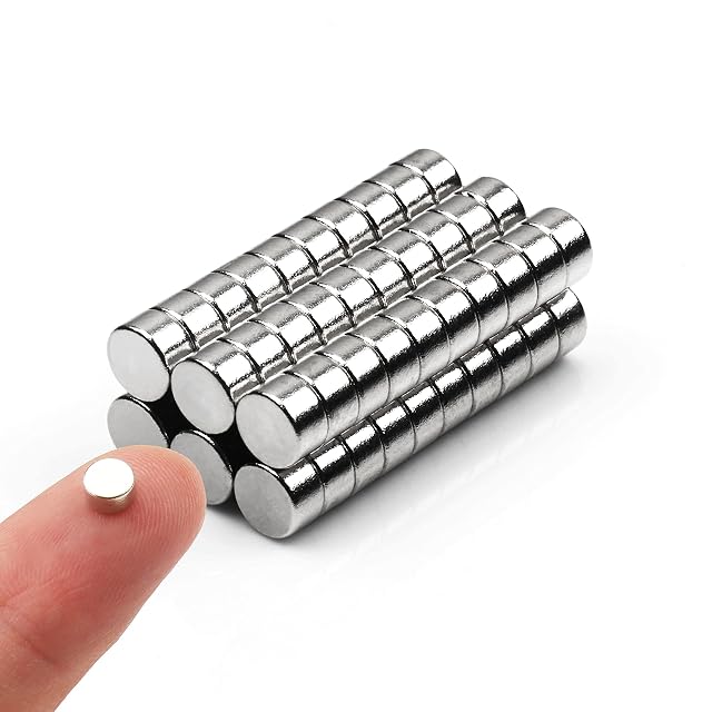 60pcs Small Magnets Round for Refrigerator Cylinder Fridge Office Whiteboard Durable Little Miniature Tiny Mini for Crafts