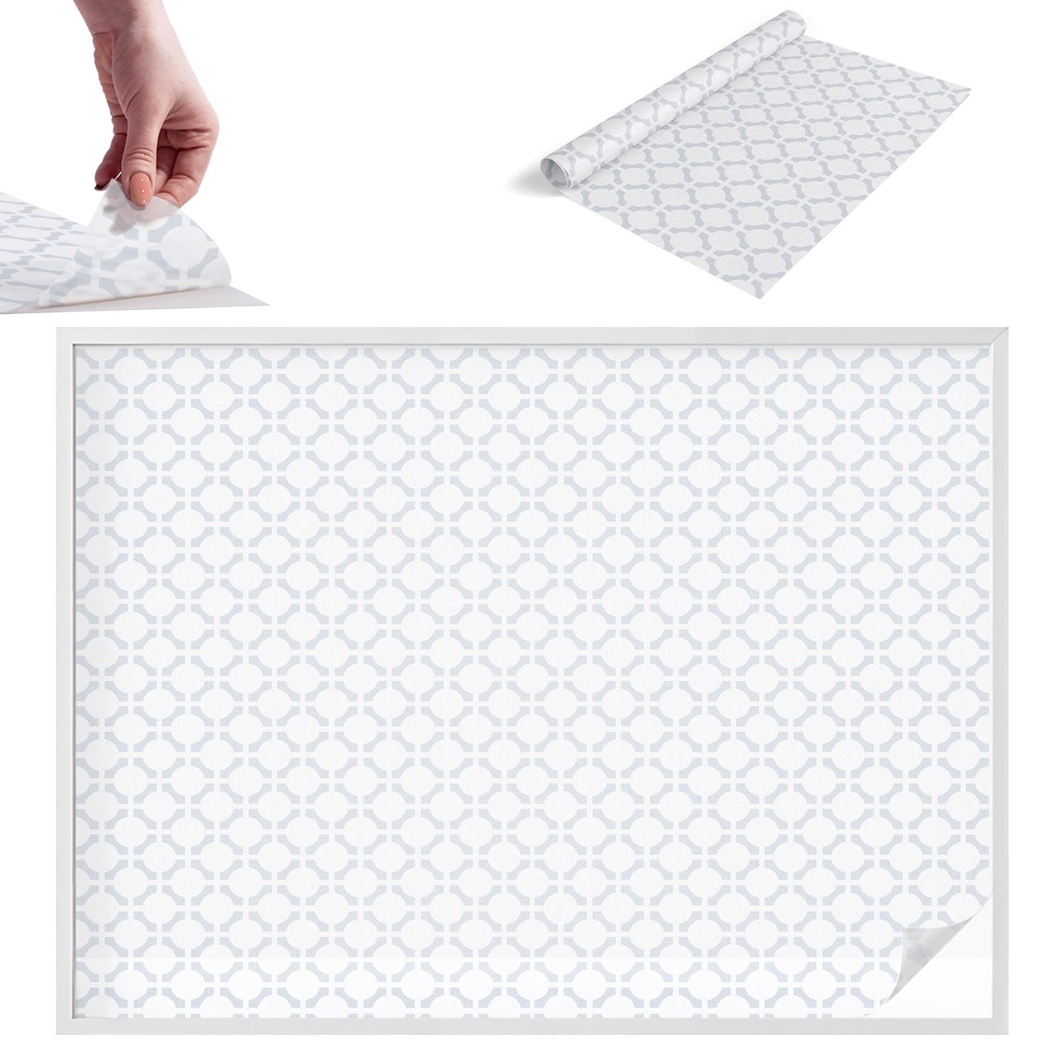 Film pour vitre anti-regard 200x146 cm vitrail géométrique en PVC