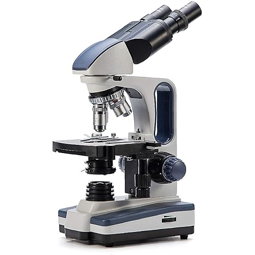SWIFT SW350B 40X-2500X Magnification, Siedentopf Binocular Head, Research-Grade Compound Lab Microscope with Wide-Field 10X and 25X Eyepieces, Mechanical Stage, Abbe Condenser
