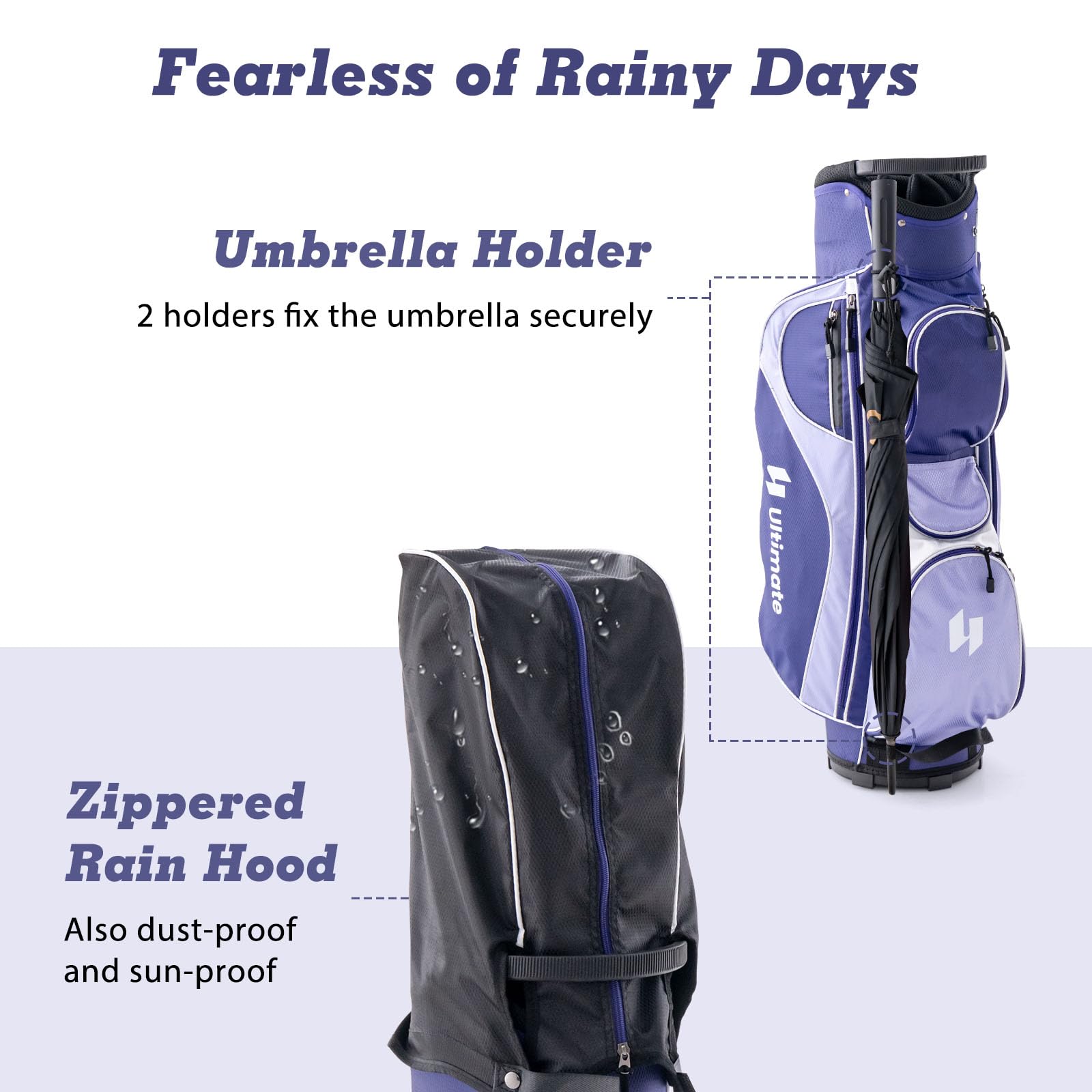 LIFEZEAL Set Complet de Clubs de Golf pour Femmes, Jeux de Clubs de Golf #1 Driver, 3 Fairway, 5 Hybride, 5#6#7#8#9#p #s Fers, Putter, Sac de Golf Portable avec Housse de Pluie, Droitiers