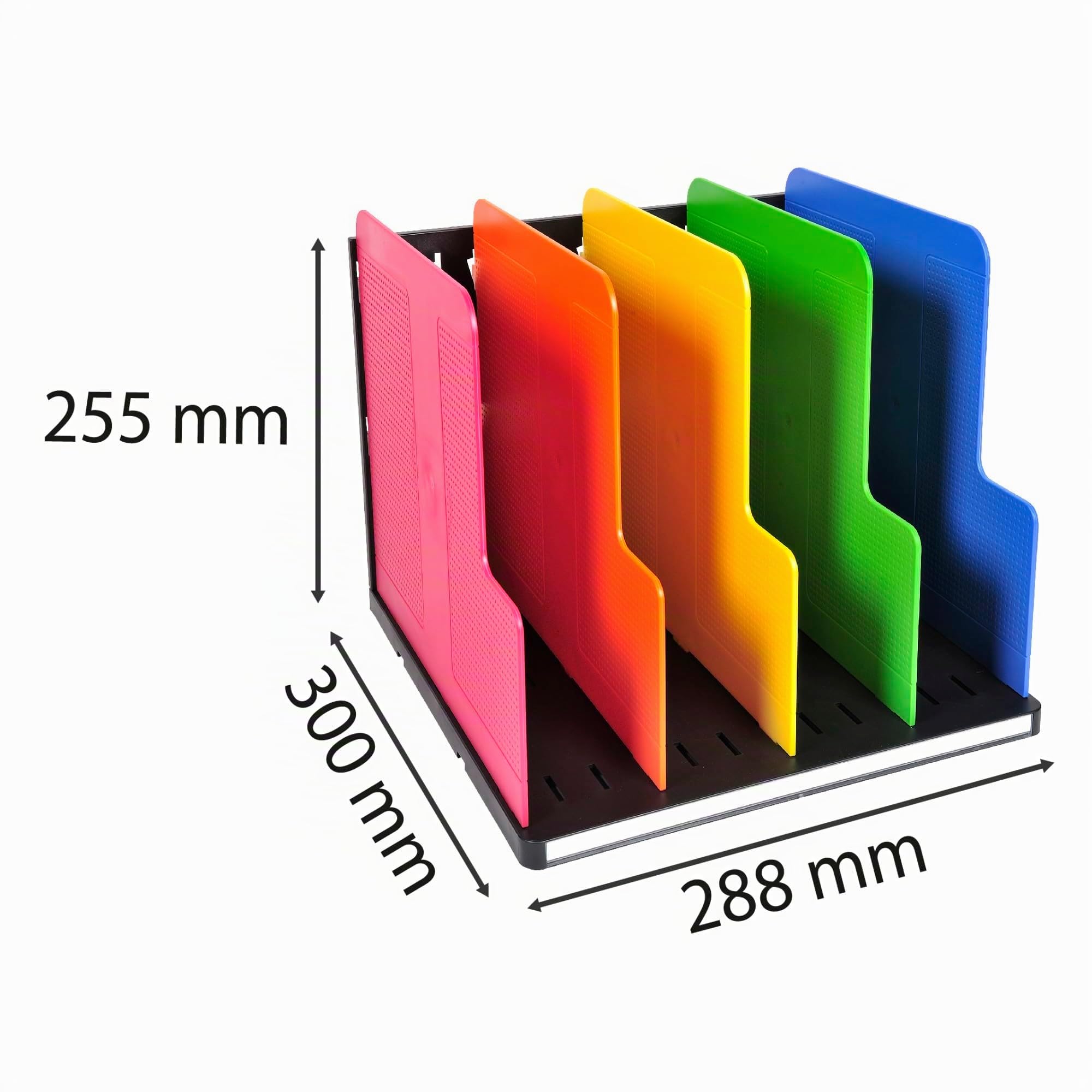 Exacompta 390914D Organizer Modulotop mit 5 Trennwänden aus Recycling-Kunstsoff für DIN A4 Dokumente Harlekin schwarz|bunt. Für Ordner Ringbücher Postmappen und Hefter Sorter Vertikal Blauer Engel