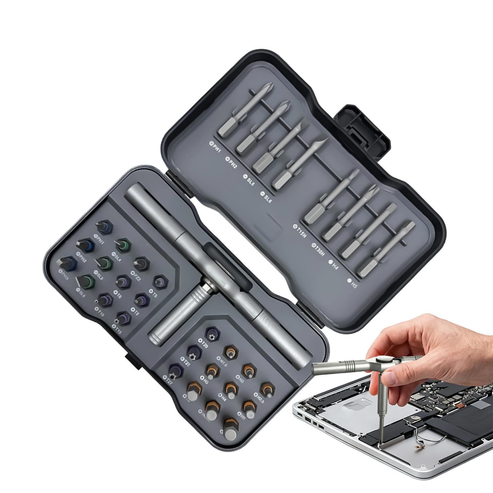 Tournevis à cliquet portable 32-en-1 pour ne plus perdre vos vis de meubles