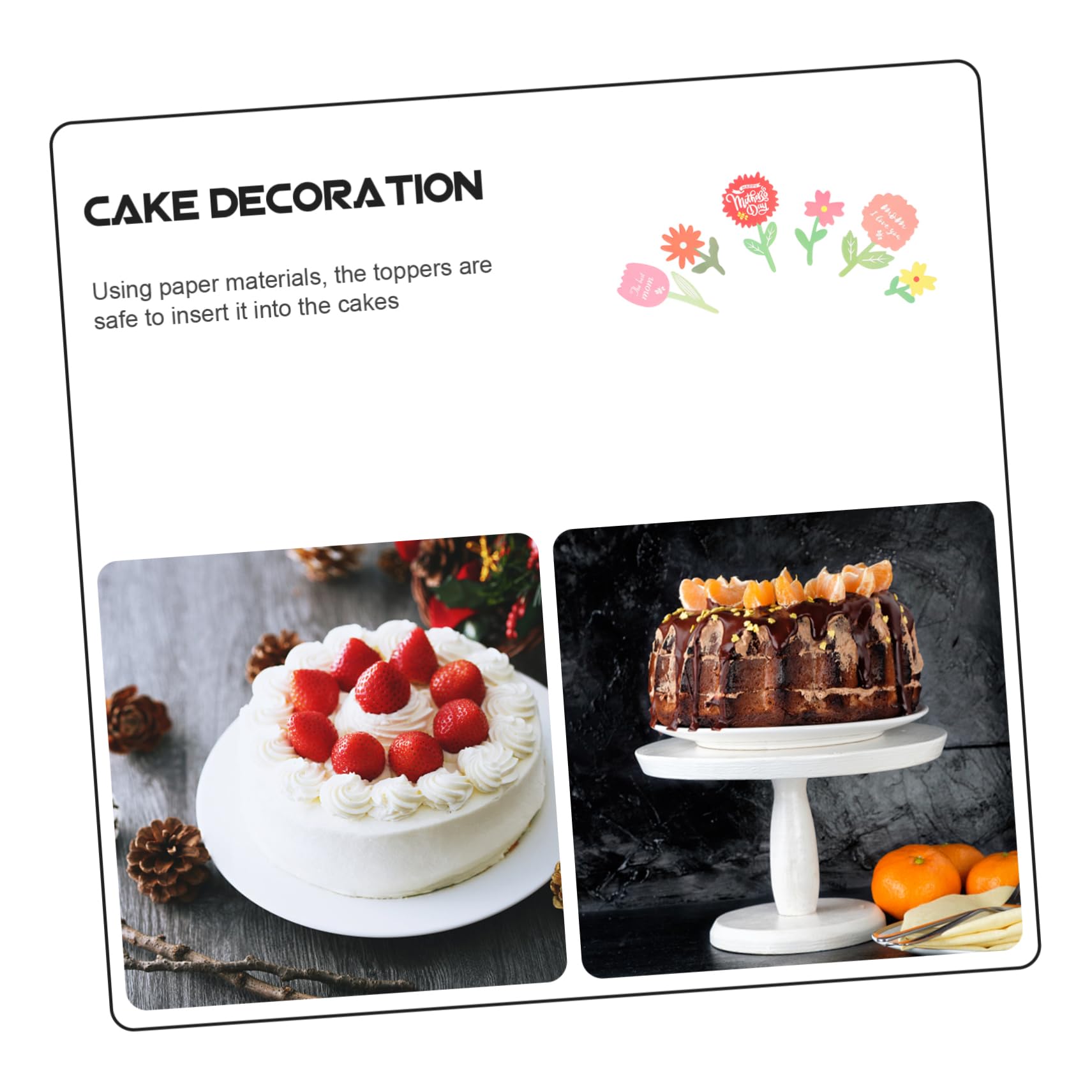 Amosfun 4 Set Inserti Per Torte Per La Festa Della Decorazioni Per Il Primo Anniversario Decorazioni Floreali Per Matrimonio Per Matrimonio Cupcake Pick 60 pezzi * 4
