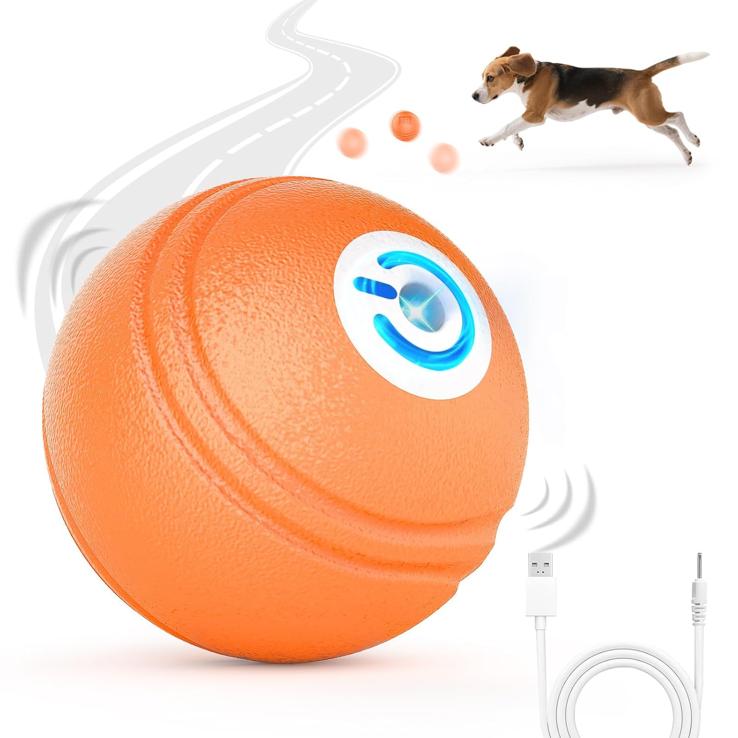 Interactive Dog Toys Ball Smart Action Activated Rechargeable Pet Toy TPU Material IPX7 Waterproof Rating Automatic Rotating Bouncing