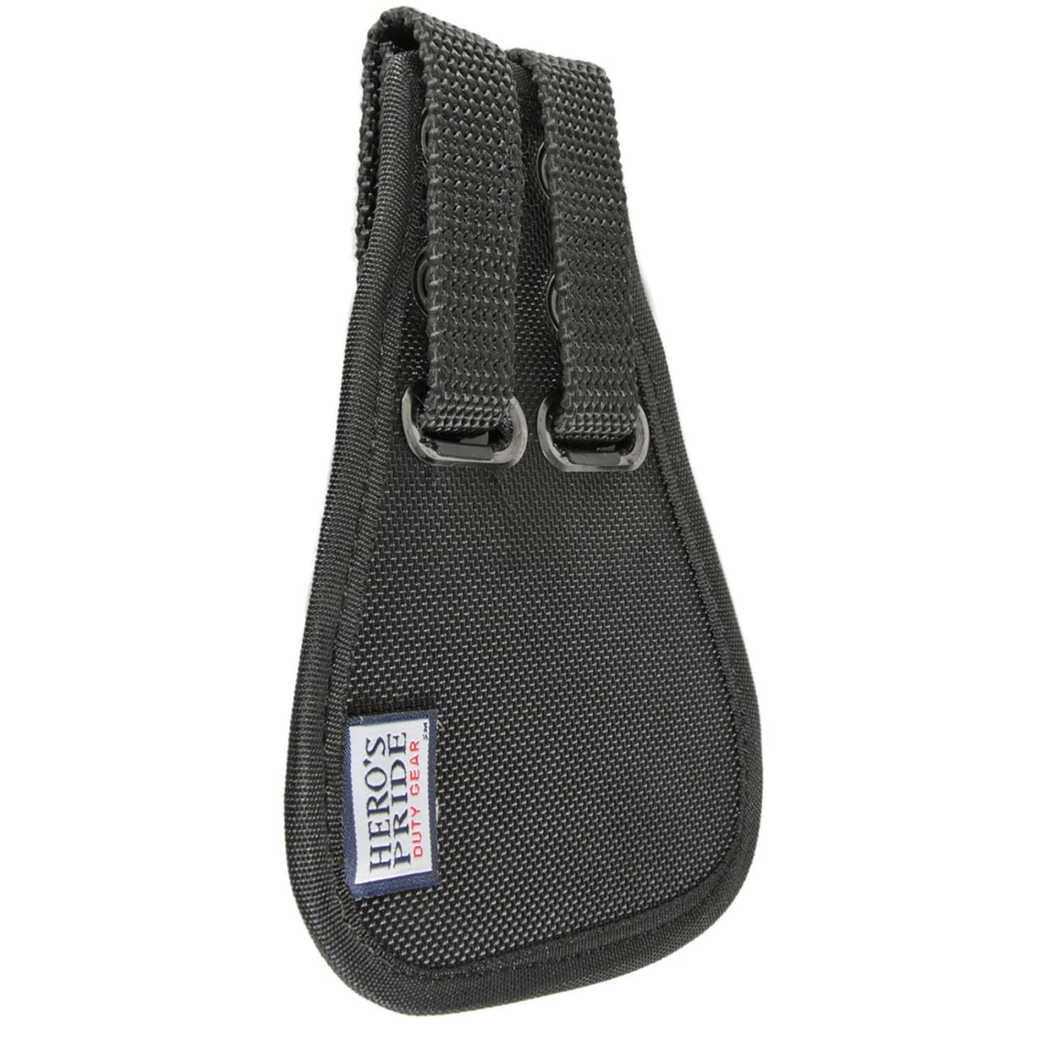 Hero's Pride Duty Belt Key Holder - Durable Ballistic Scabbard with Deluxe Metal Clip and Split Key Ring - Fits 2.25'' Tactical Belts for Law Enforcement - Easy One-Handed Access - Black - Double