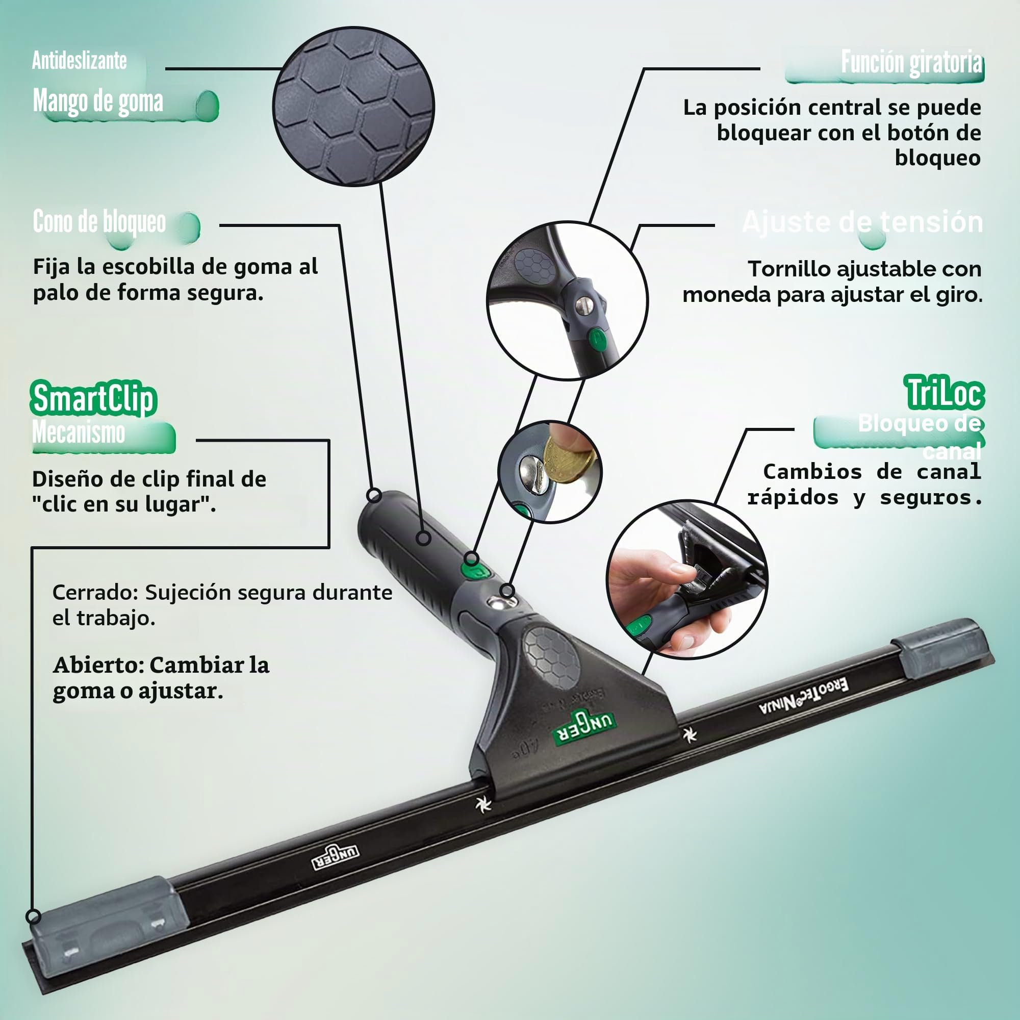 Unger EN450 - Rasqueta limpiacristales, 45 cm