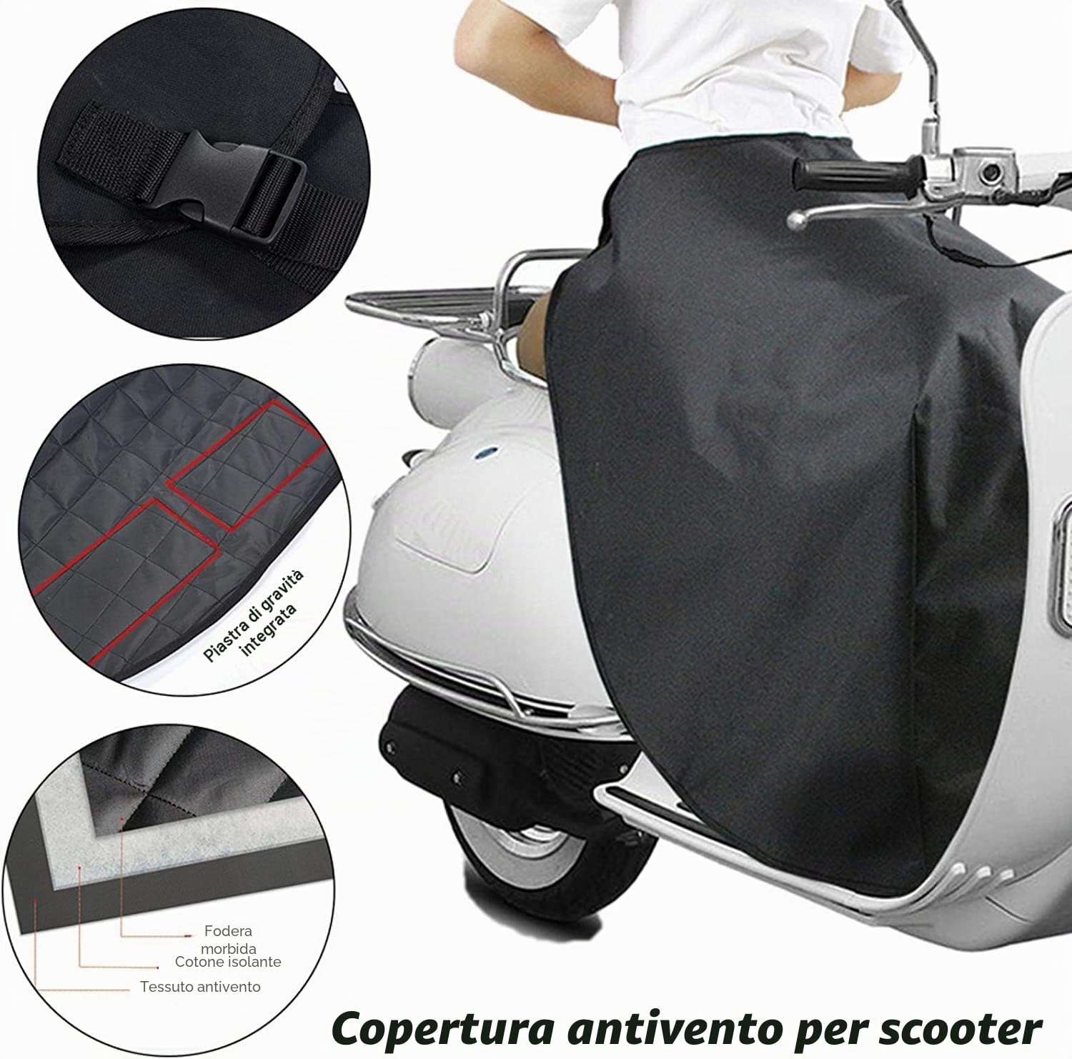 Queta Copertura della gamba del Scooter Grembiule di Protezione delle Gambe del Motociclo Copertura Antivento Impermeabile per Gambe Coperta Calda Universale per Scooter Auto Elettriche Moto