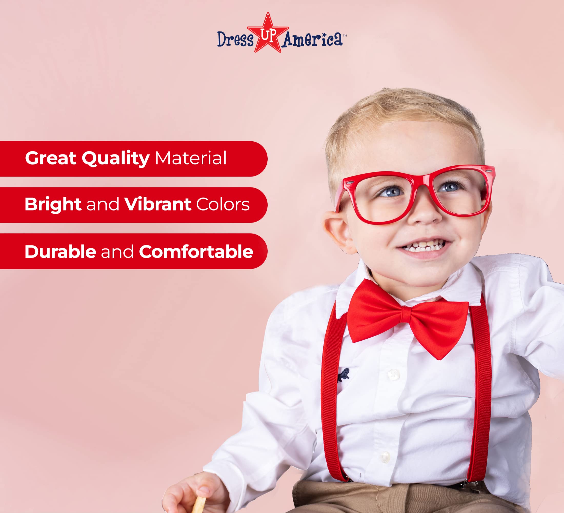 Dress Up America Neon Suspender, Bow-tie, Sunglasses, Accessory Set - Kids Size Suspenders - Image 4
