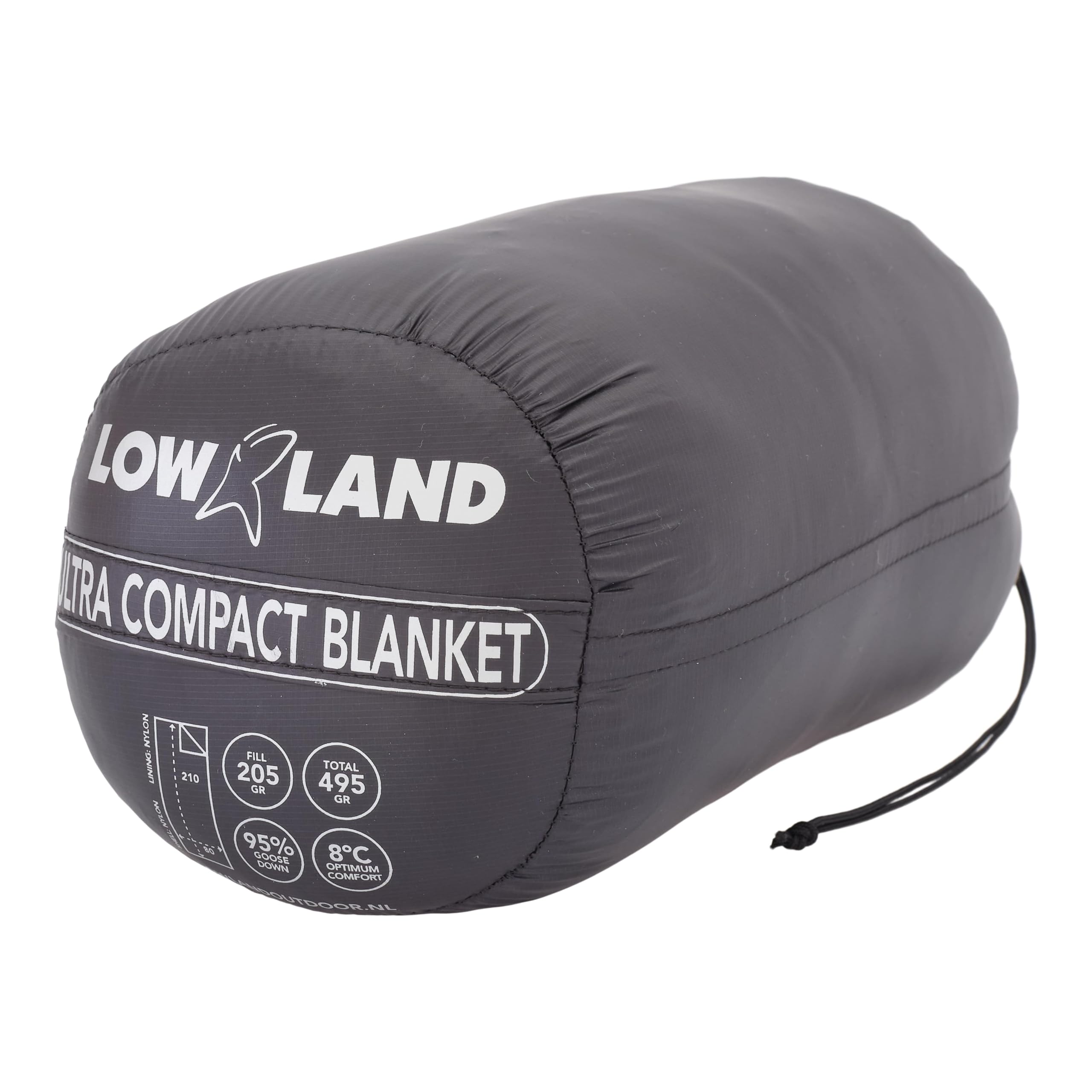 LOWLAND OUTDOOR 0 Ultra Compact Blanket puchowy śpiwór, czarny, 210 x 80 cm