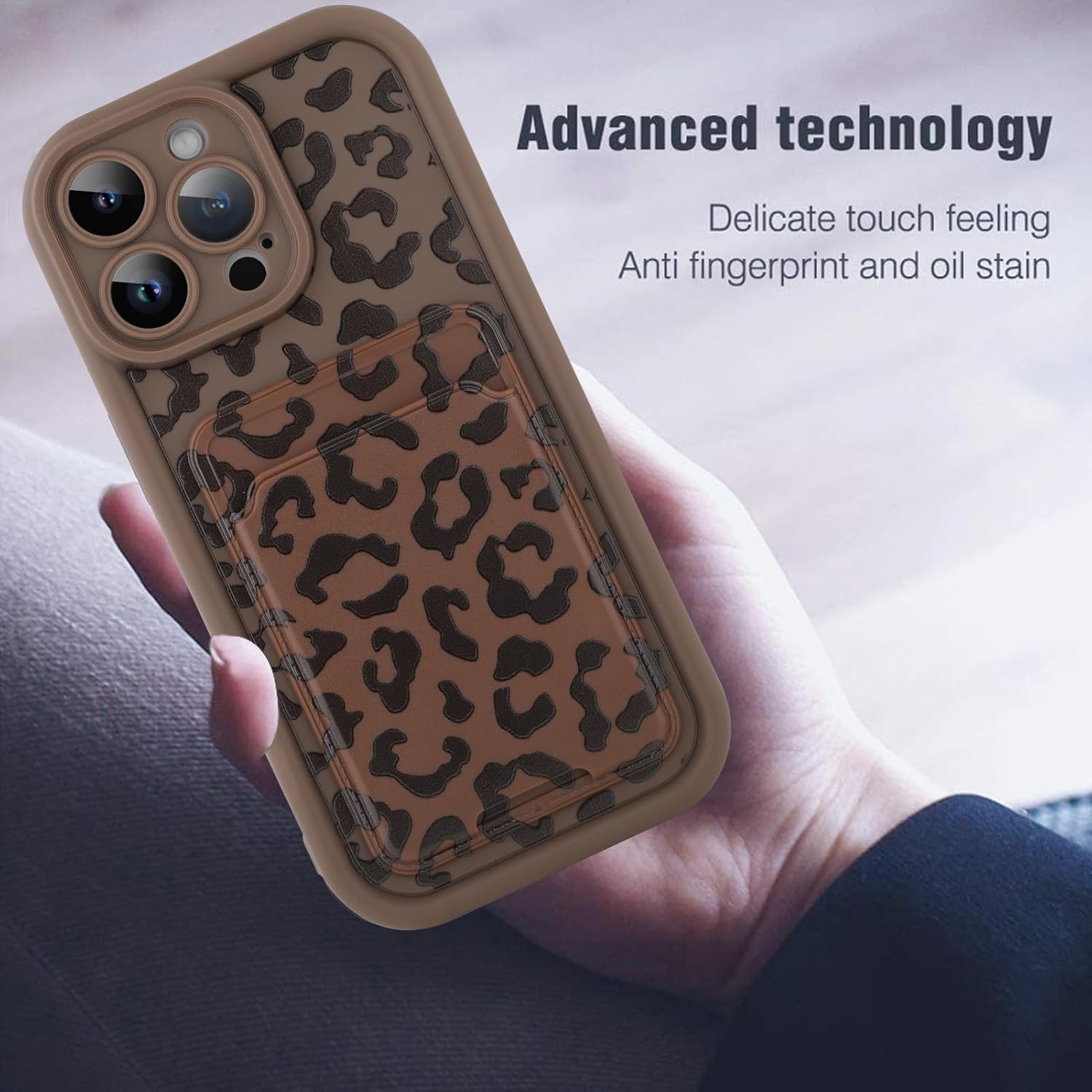 MOWIME Compatible with iPhone 13 Pro Max Case with Card Holder, Cheetah Print Shockproof Soft TPU Protective Cover Women Girls, Anti Scratch Wallet Case for iPhone 13 Pro Max 6.7 Inch, Brown - Image 8