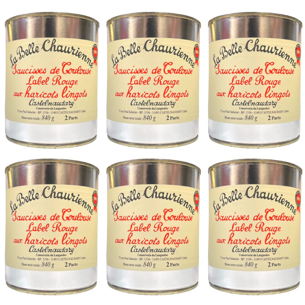 La Belle Chaurienne Label Rouge Toulouse Sausages and Haricot Beans 840g x 6