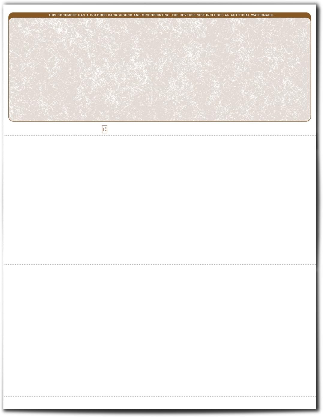 VersaCheck ValueChex Blank Check Paper - Form #1000 Business Voucher Check on Top - Tan - Classic - 500 Sheets/500 Checks …