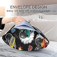 Vista 7 de Fundas de almohada de seda con estampado negro de camión monstruo para cabello y piel, suave, transpirable, suave, refrescante, funda de almohada