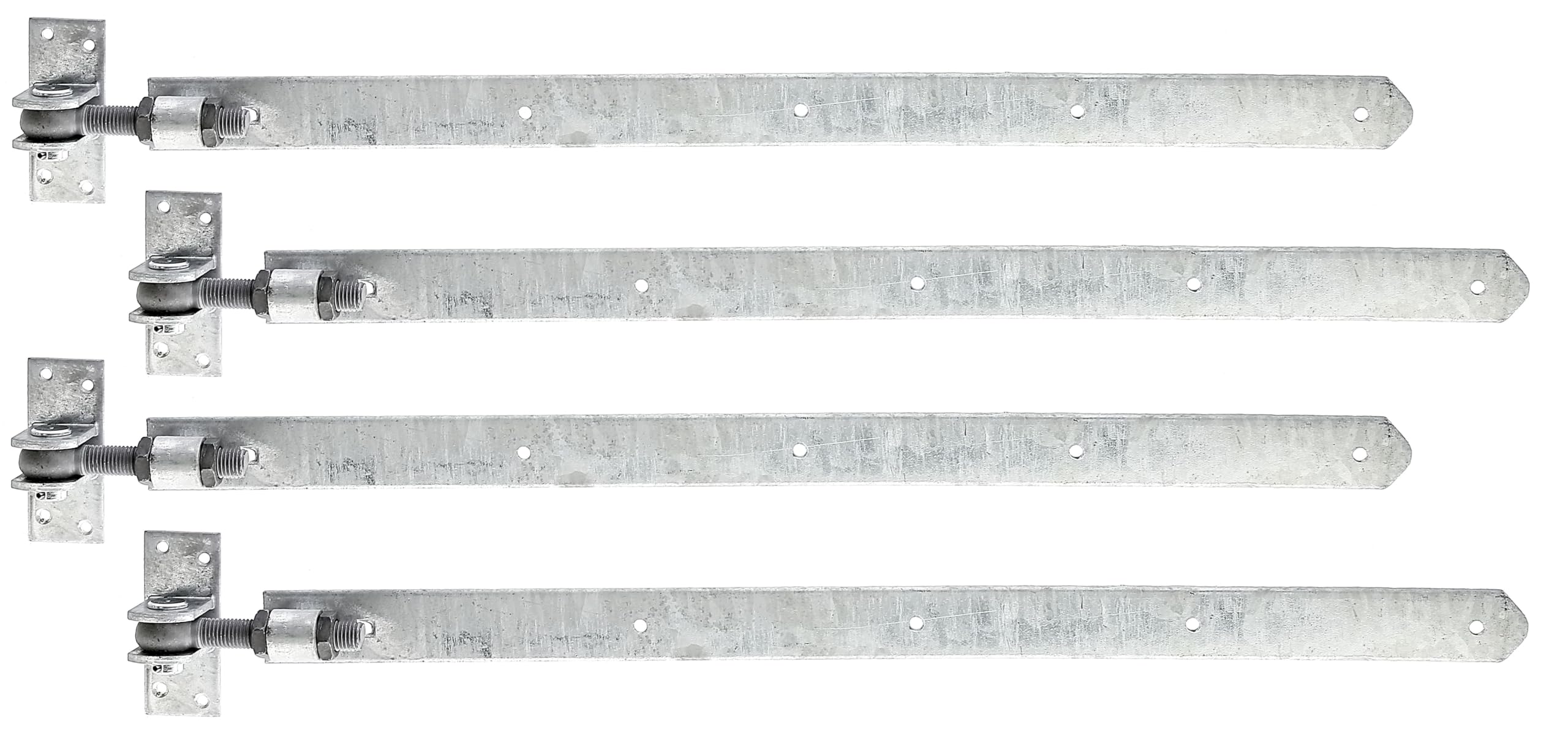 Alberts 868079 Penture | droite, bout arrondi, réglable de 30 mm | galvanisée à chaud | 660 x 40 mm | kit de 4