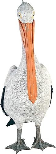 Vista 42 de Design Toscano Coastal Decor Ocean's Perch Pelicans - Estatua de pájaro de jardín, 9 pulgadas de ancho, 24 pulgadas de alto, resina de piedra