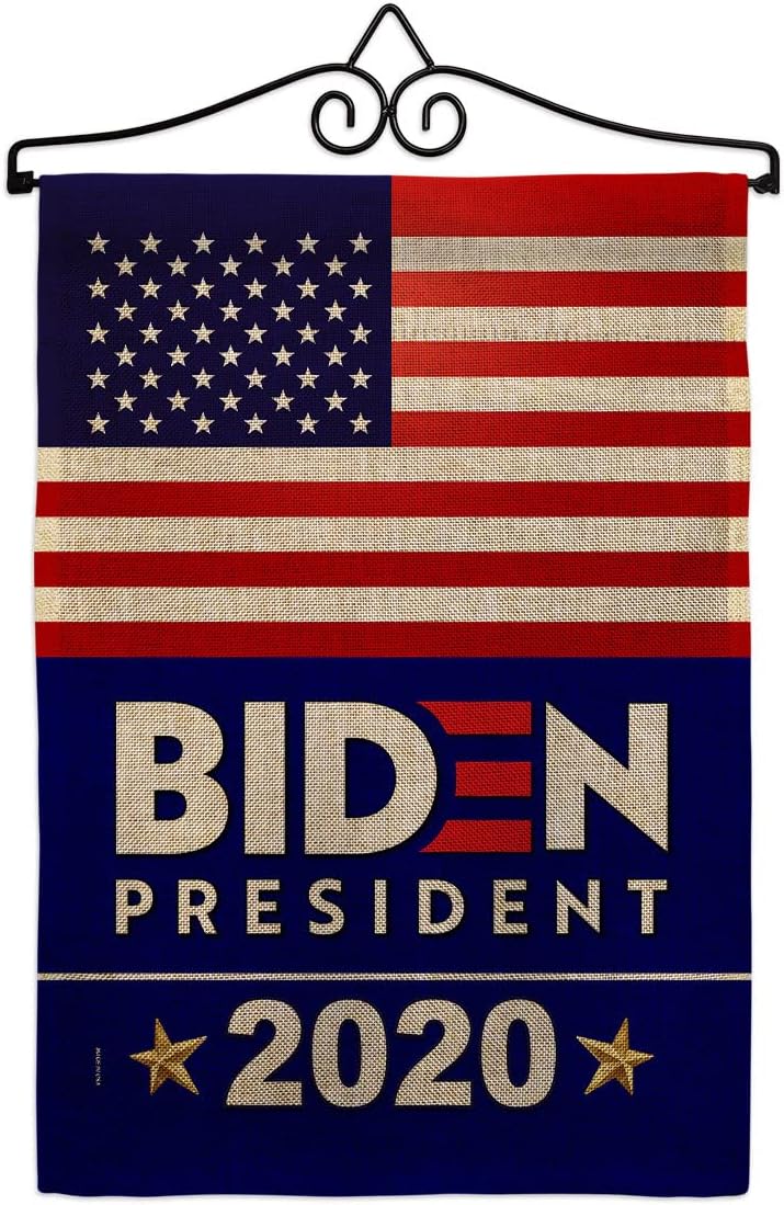2020 Biden Garden Flag Set Wall Holder Patriotic President Democrat Republican Tea Party United State American Election Small Decorative Gift Yard House Banner Double-Sided Made in USA 13 X 18.5