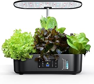 Angju Hydroponics Growing System Kit Indoor Herb Garden with Grow Light 13 Pods