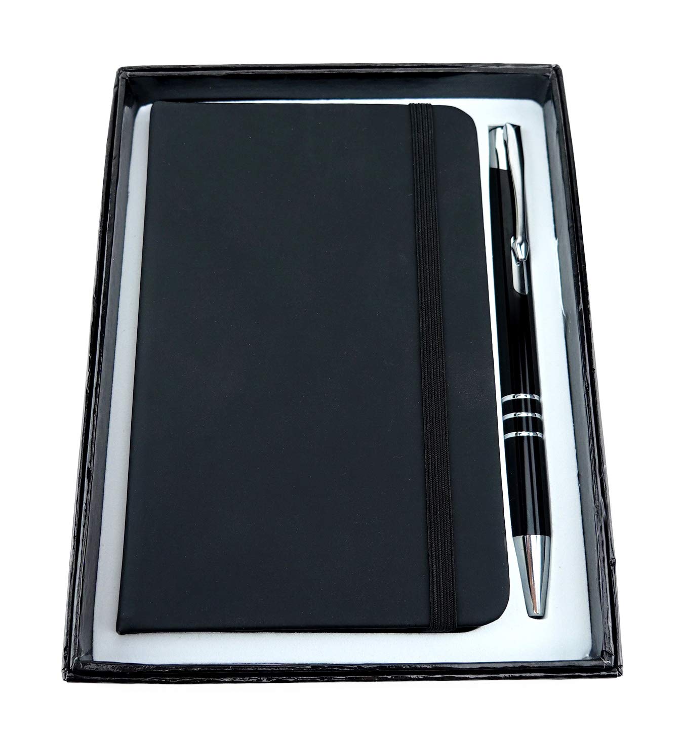 TigerTie - Writing Set including retractable ballpoint pen and notebook in gift box. - Black - One size, Set Black - Image 2