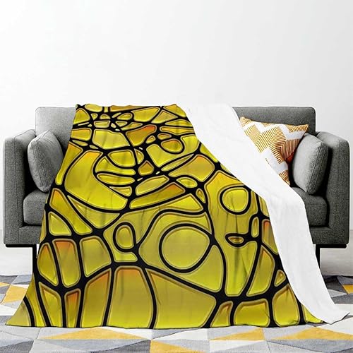 Miniatura 2 de Bonita manta decorativa con mosaico amarillo para sofá, cama, sofá y sillón, 30 x 40 pulgadas